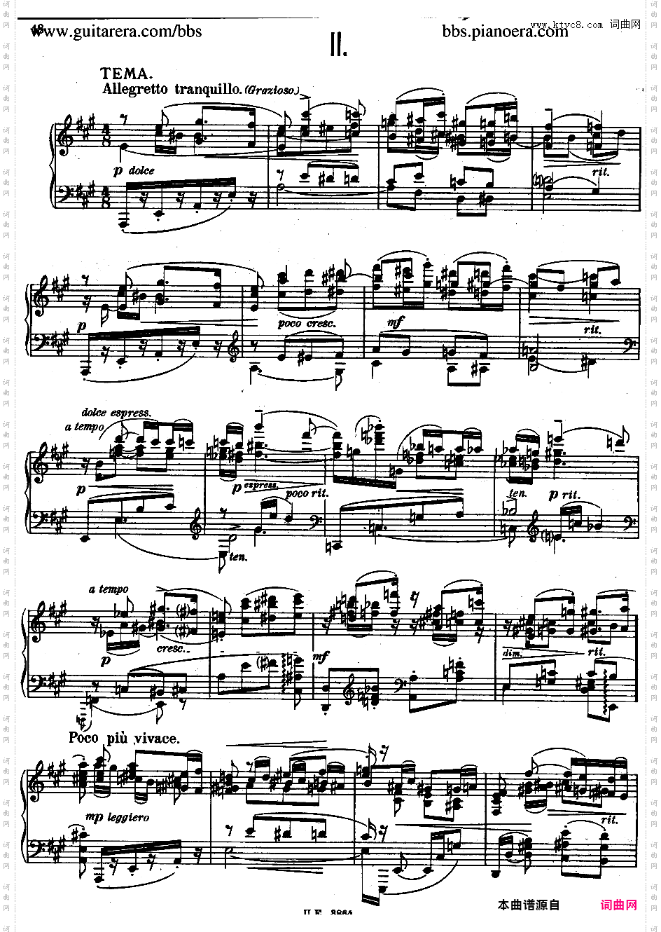 A大调第二钢琴奏鸣曲 Piano Sonata No·2 in A Major Op·21