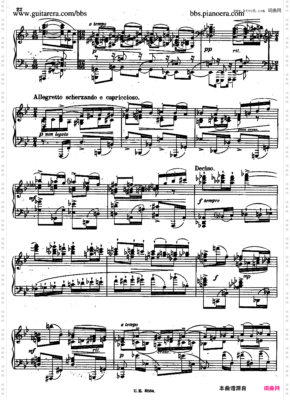 A大调第二钢琴奏鸣曲 Piano Sonata No·2 in A Major Op·21