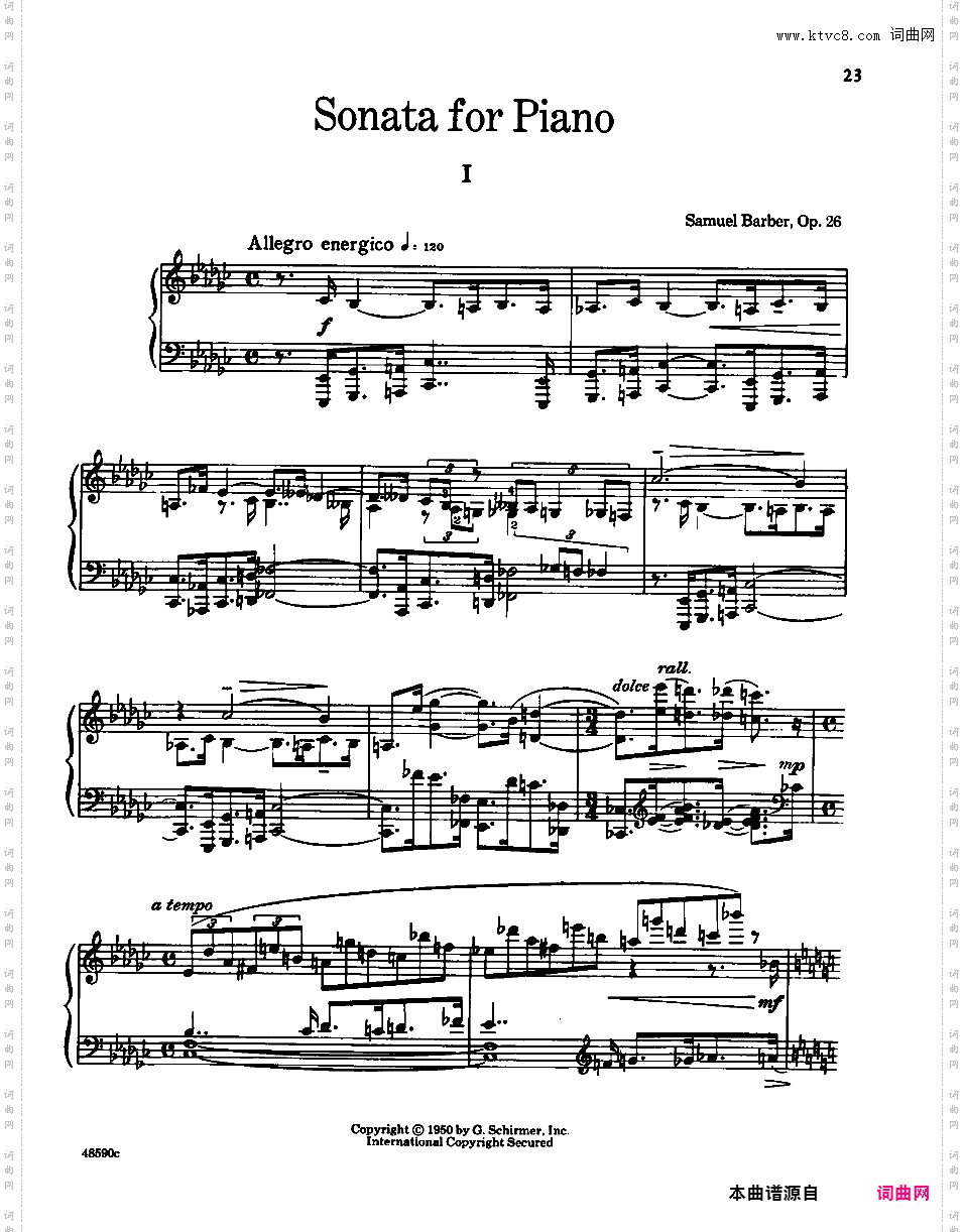 钢琴奏鸣曲 Piano Sonata Op·26