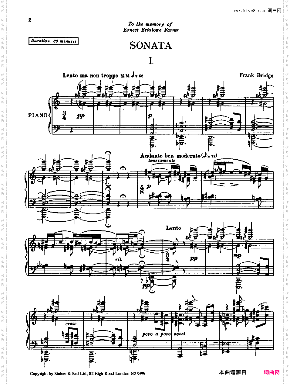 钢琴奏鸣曲 Piano Sonata H·160
