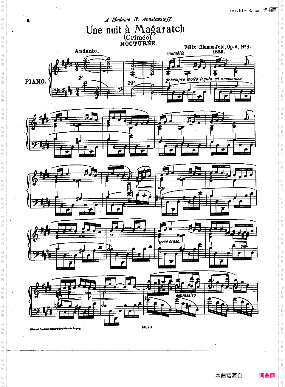 2首夜曲 Deux Nocturnes Op·6
