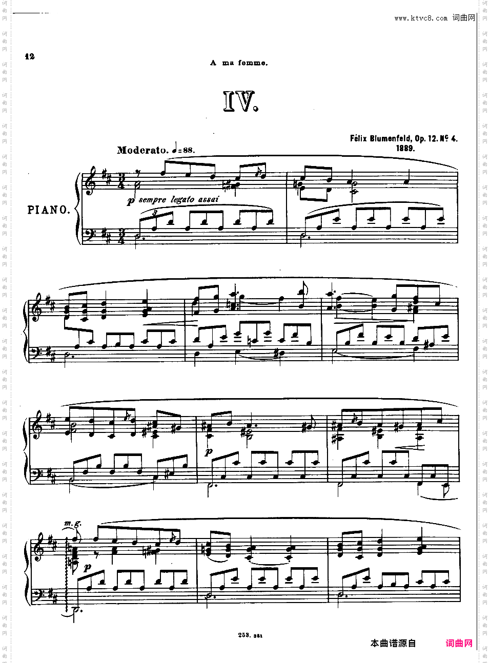 4首前奏曲 Four Preludes Op·12