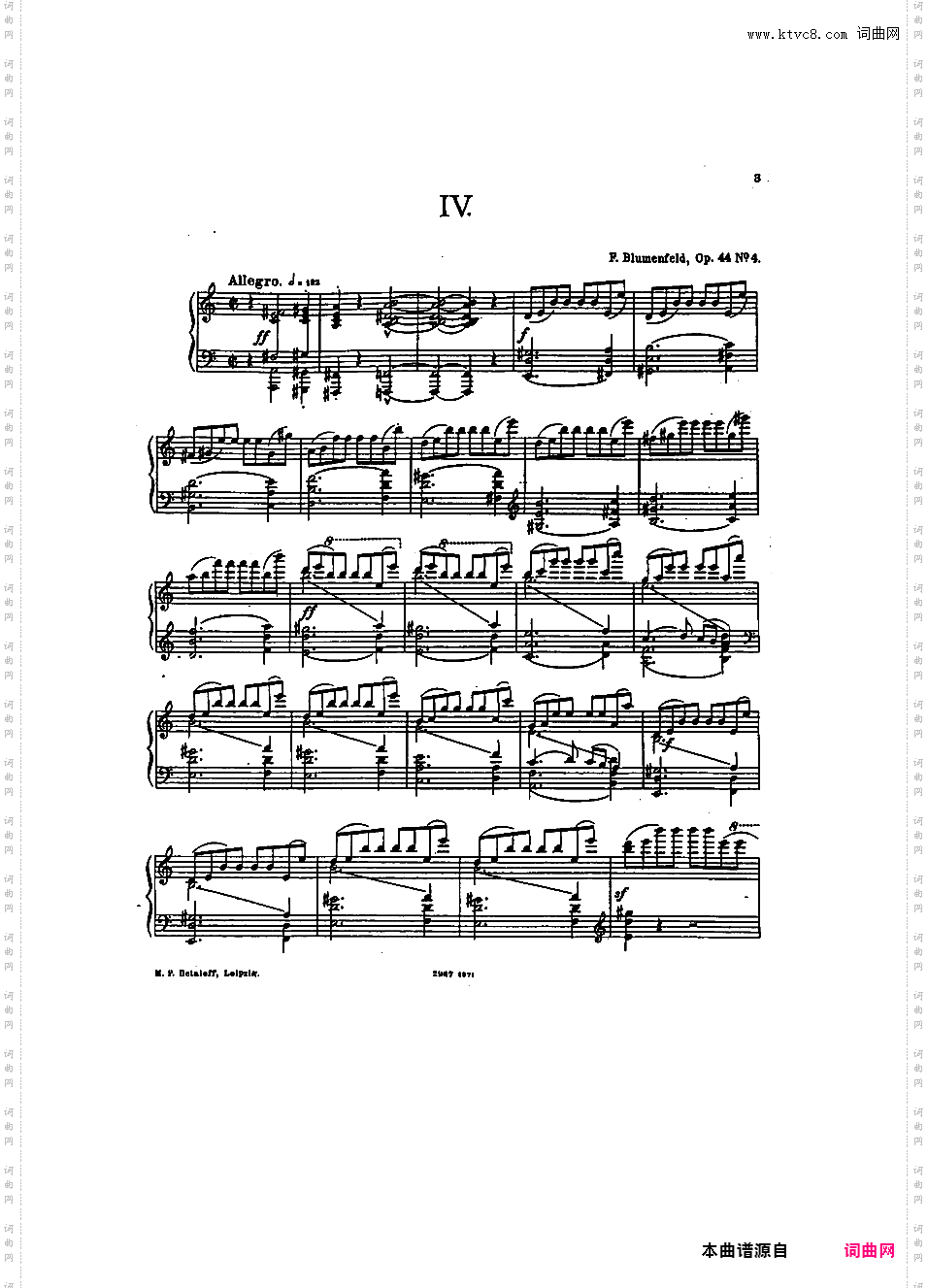 4首练习曲 Four Etudes Op·44