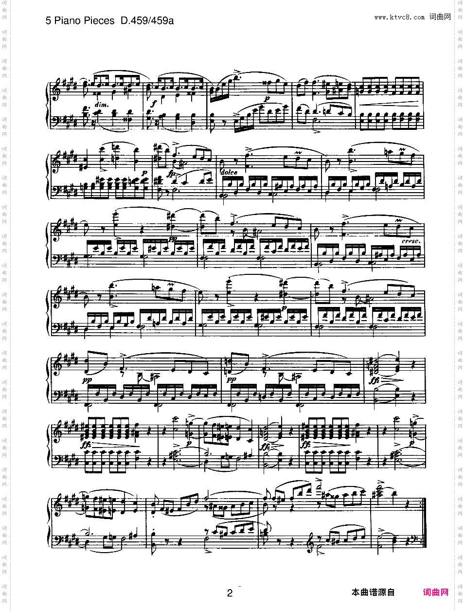 E大调第三钢琴奏鸣曲 Piano Sonata No·3 in E Major D·459