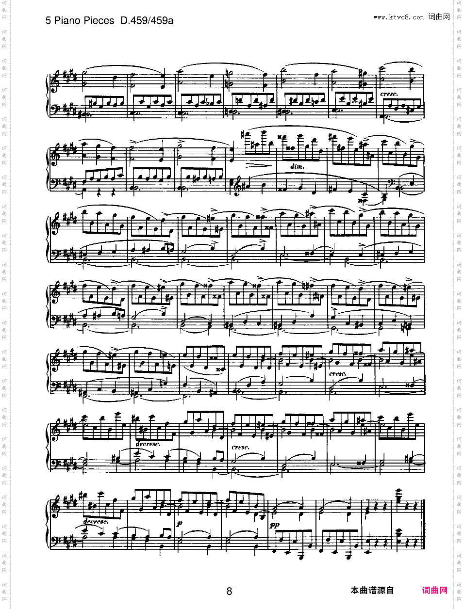 E大调第三钢琴奏鸣曲 Piano Sonata No·3 in E Major D·459