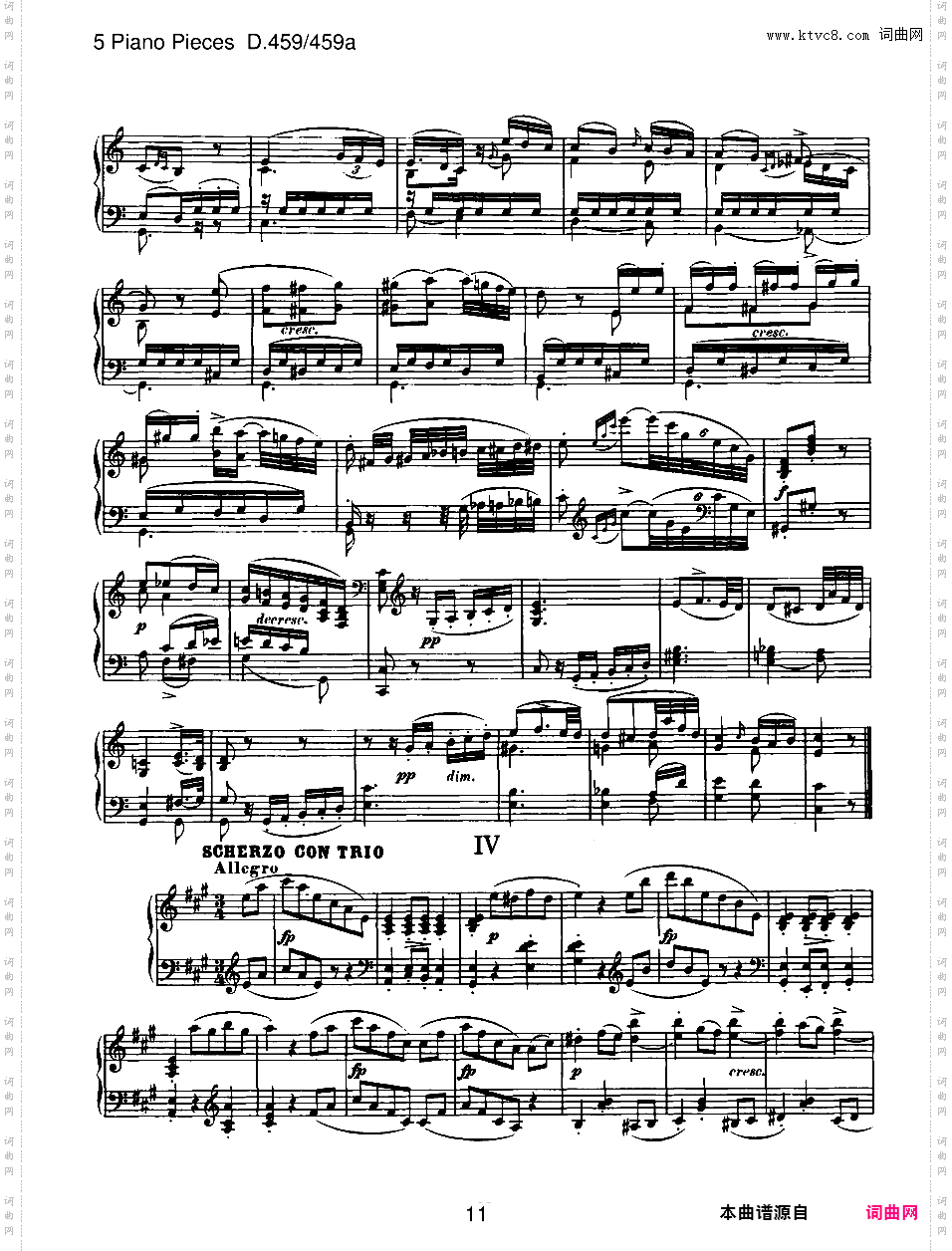 E大调第三钢琴奏鸣曲 Piano Sonata No·3 in E Major D·459
