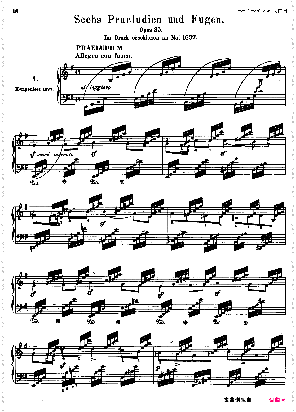 6首前奏曲与赋格 6 Preludes and Fugues Op·35