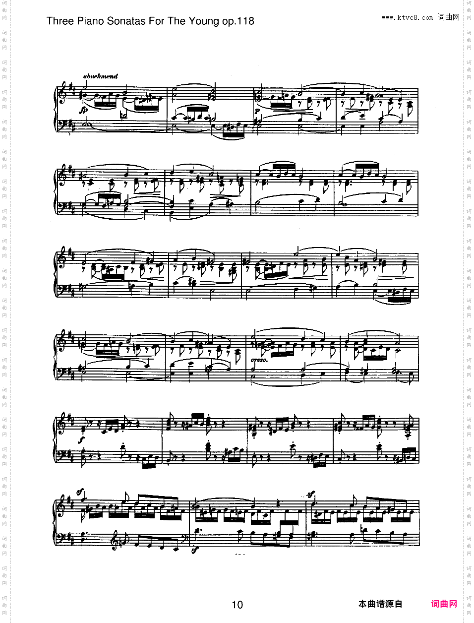 为青少年而作的钢琴奏鸣曲 Sonatas for the Young Op·118