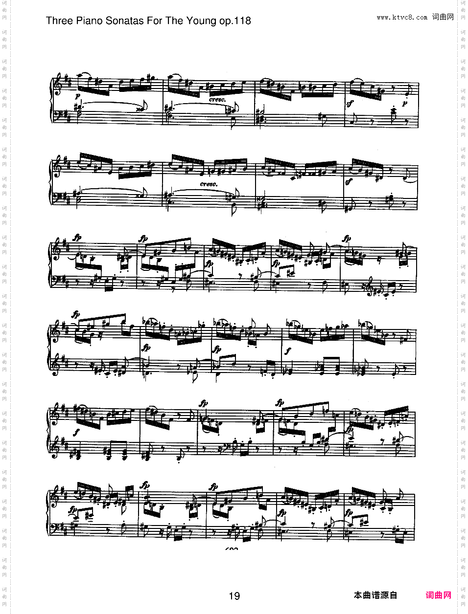 为青少年而作的钢琴奏鸣曲 Sonatas for the Young Op·118