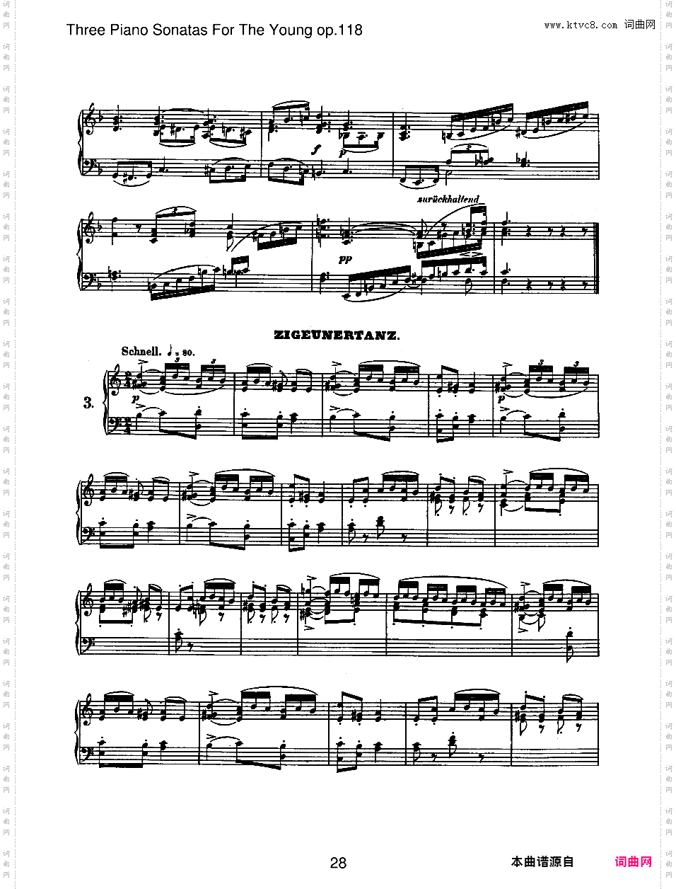 为青少年而作的钢琴奏鸣曲 Sonatas for the Young Op·118