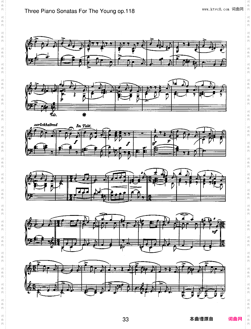 为青少年而作的钢琴奏鸣曲 Sonatas for the Young Op·118