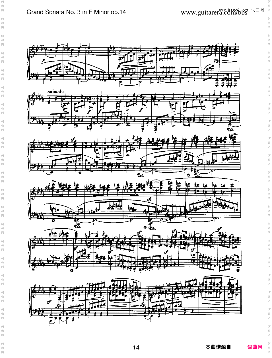 f小调第三钢琴奏鸣曲 Piano Sonata No·3 in f Minor Op·14Schumann - Piano Sonata No【1】·3 in f Minor Op·14