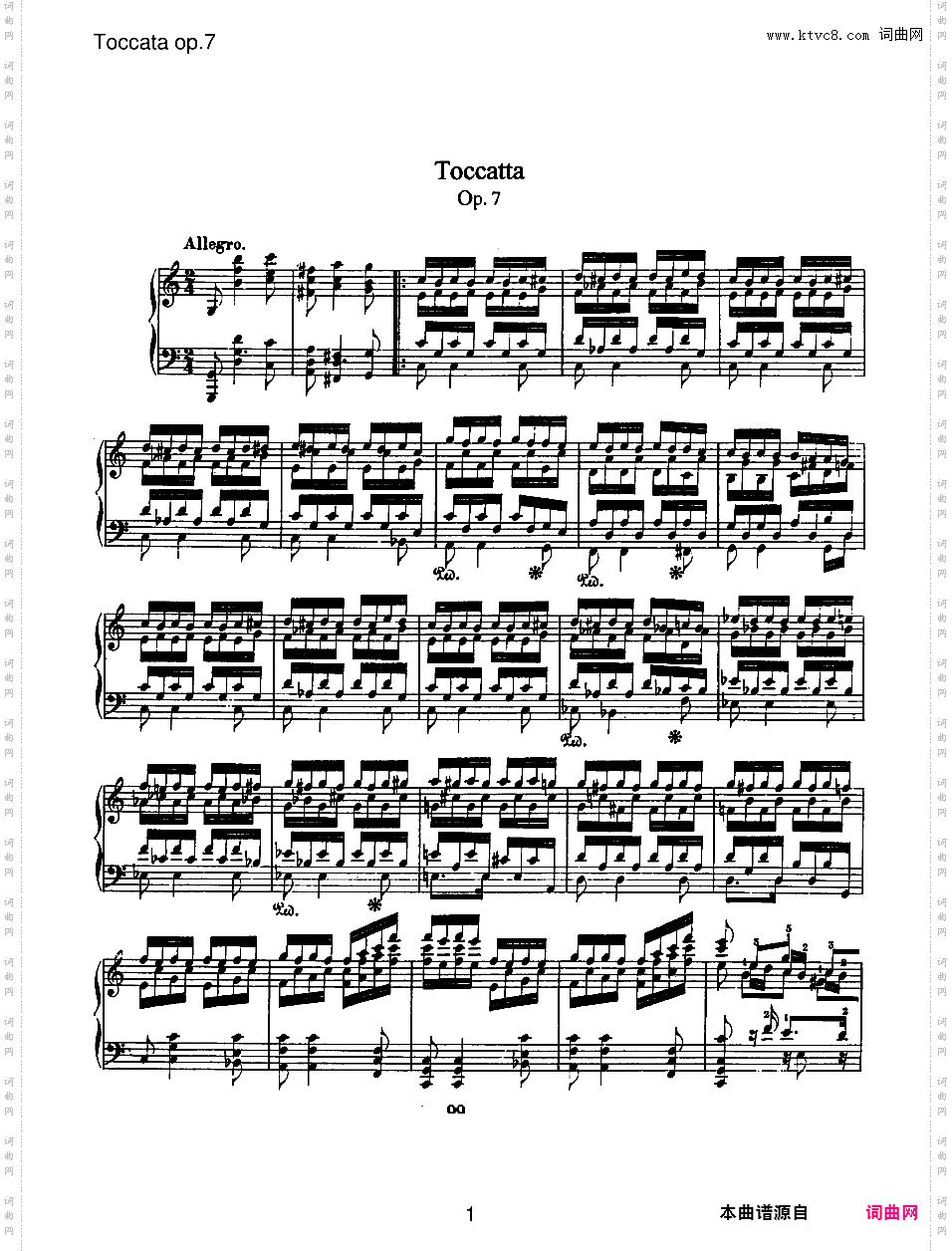 C大调托卡塔 Toccata in C Major Op·7