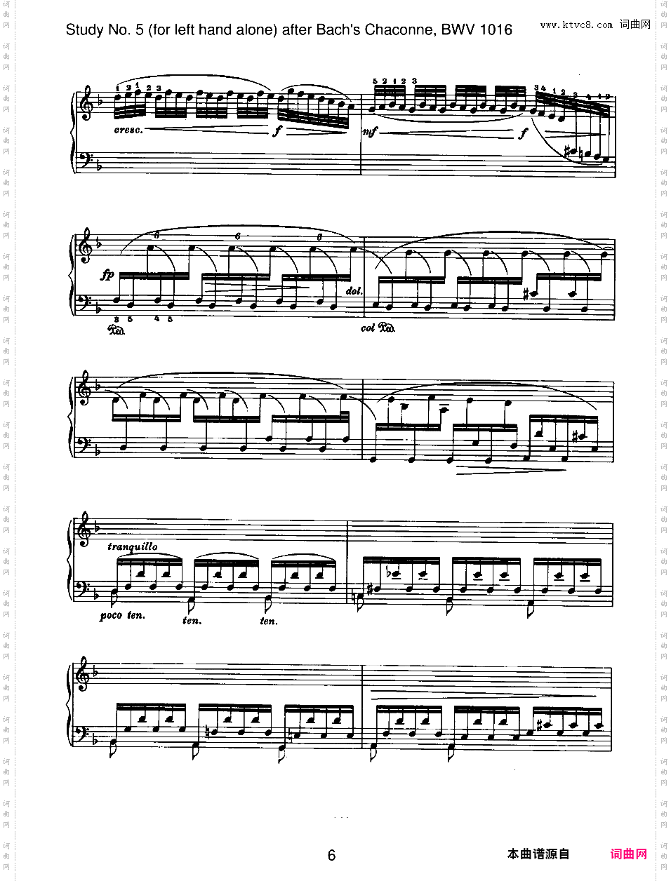 6首无编号练习曲 6 Etudes
