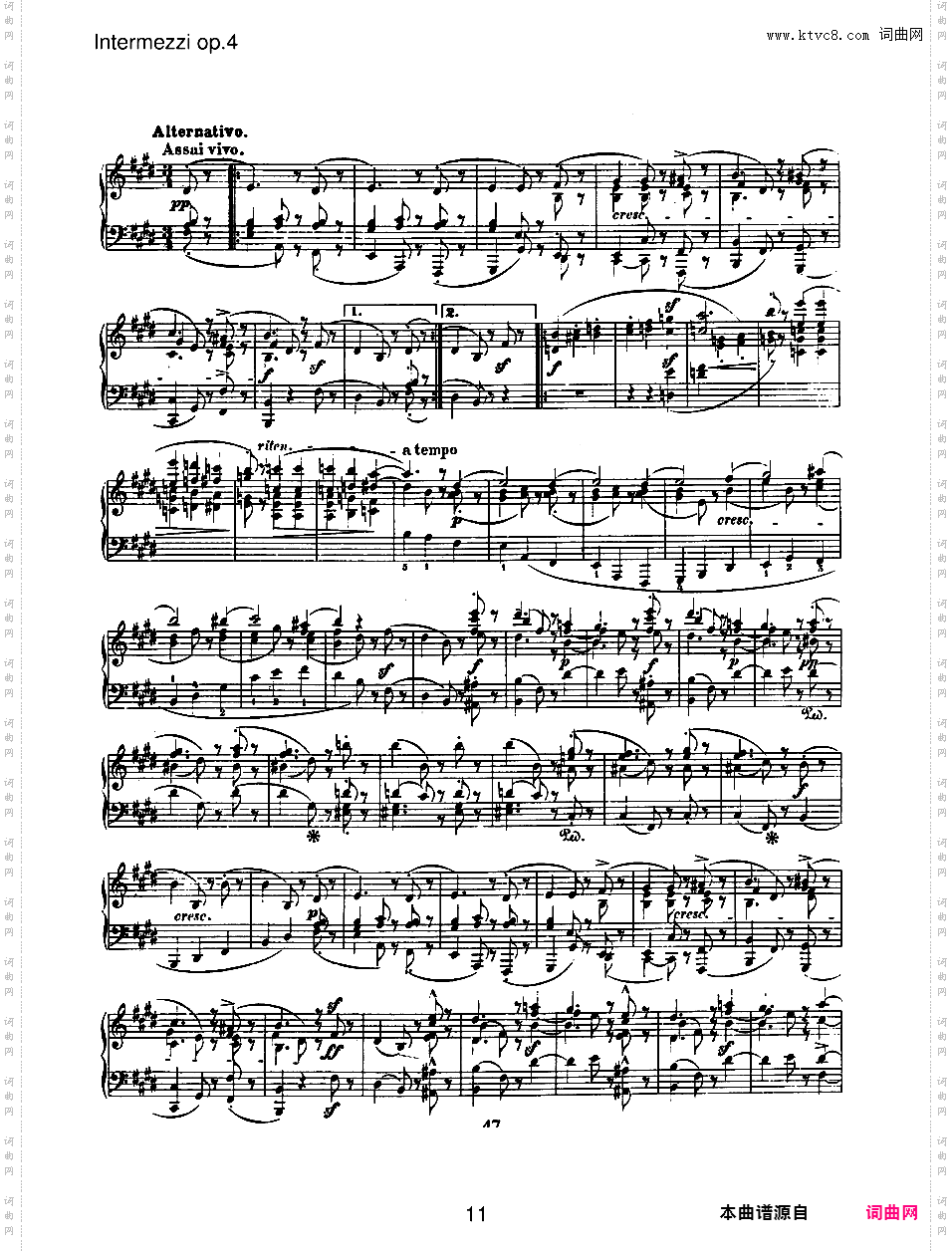 间奏曲集 Intermezzi Op·4