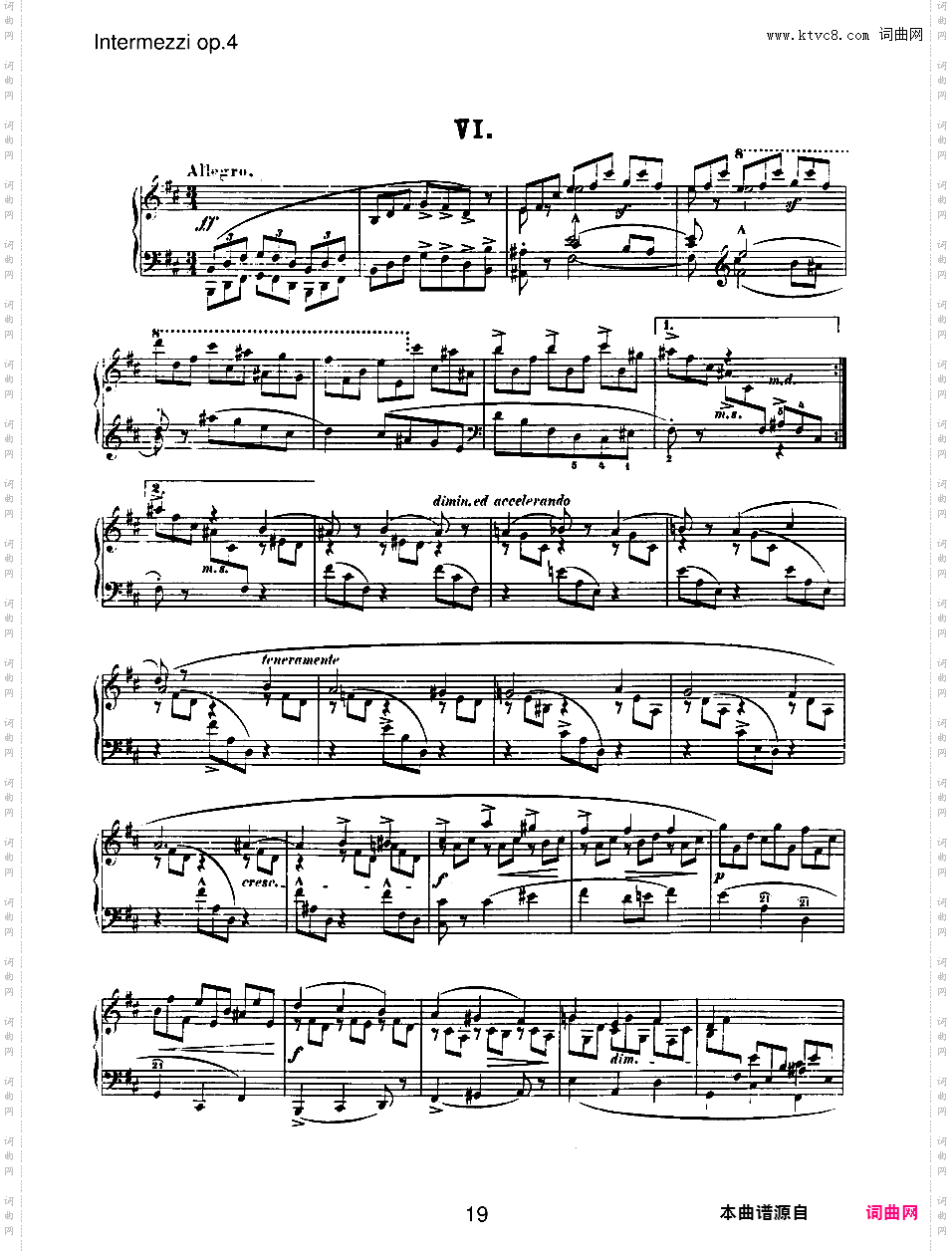 间奏曲集 Intermezzi Op·4
