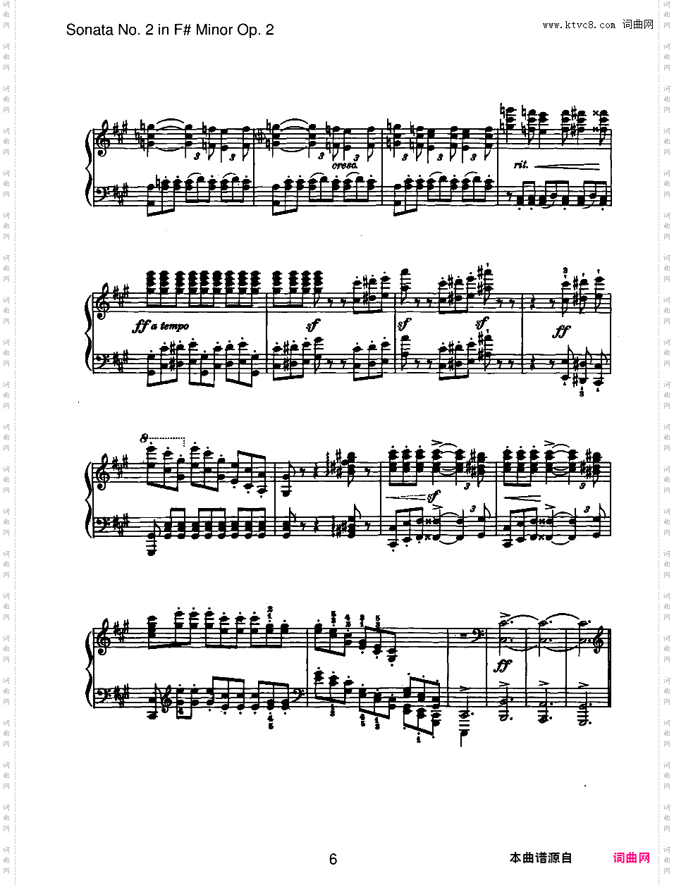 升f小调第二钢琴奏鸣曲 Piano Sonata No·2 in f# Minor Op·2