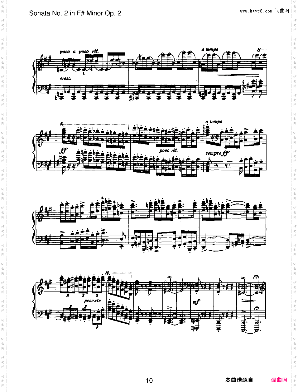 升f小调第二钢琴奏鸣曲 Piano Sonata No·2 in f# Minor Op·2