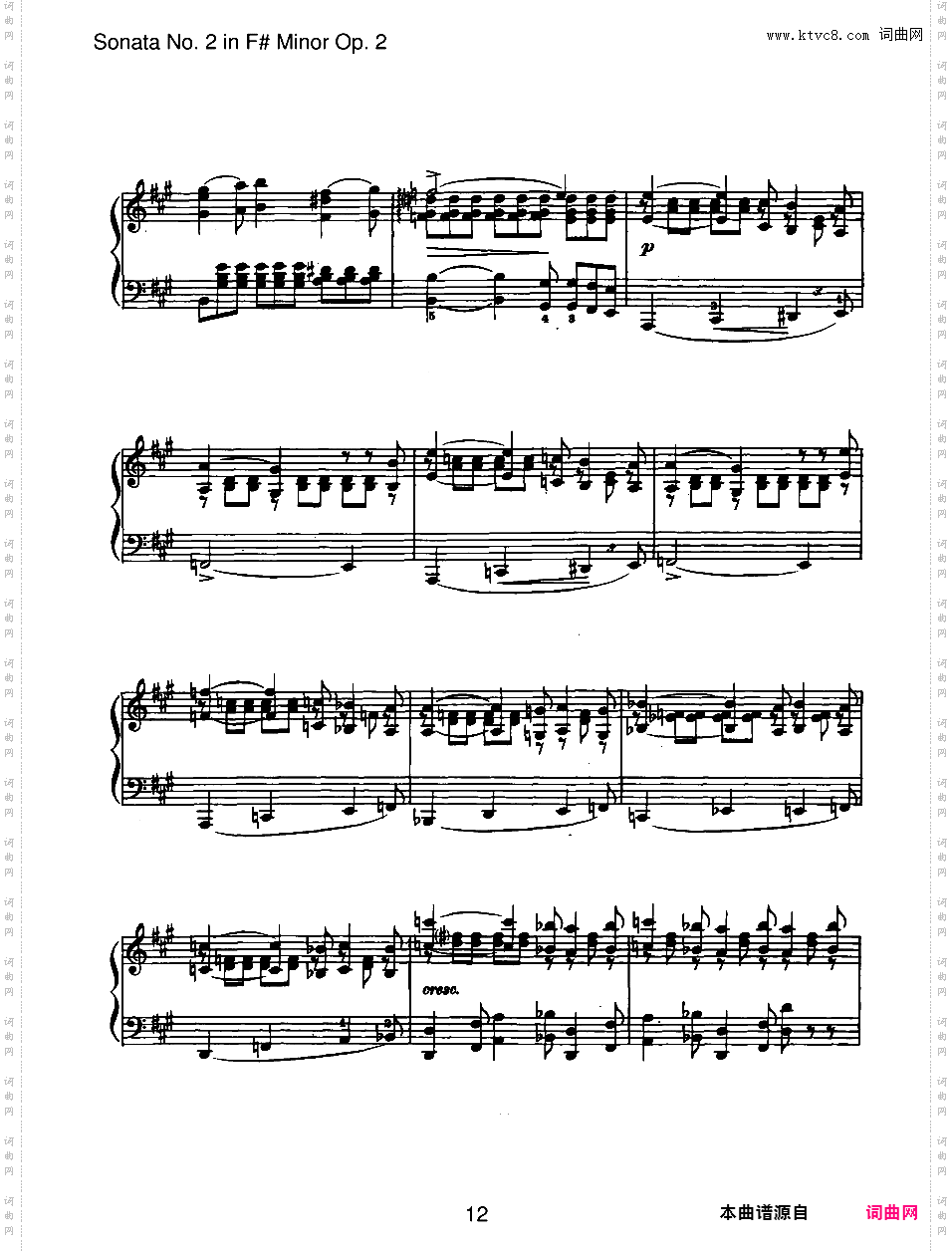 升f小调第二钢琴奏鸣曲 Piano Sonata No·2 in f# Minor Op·2