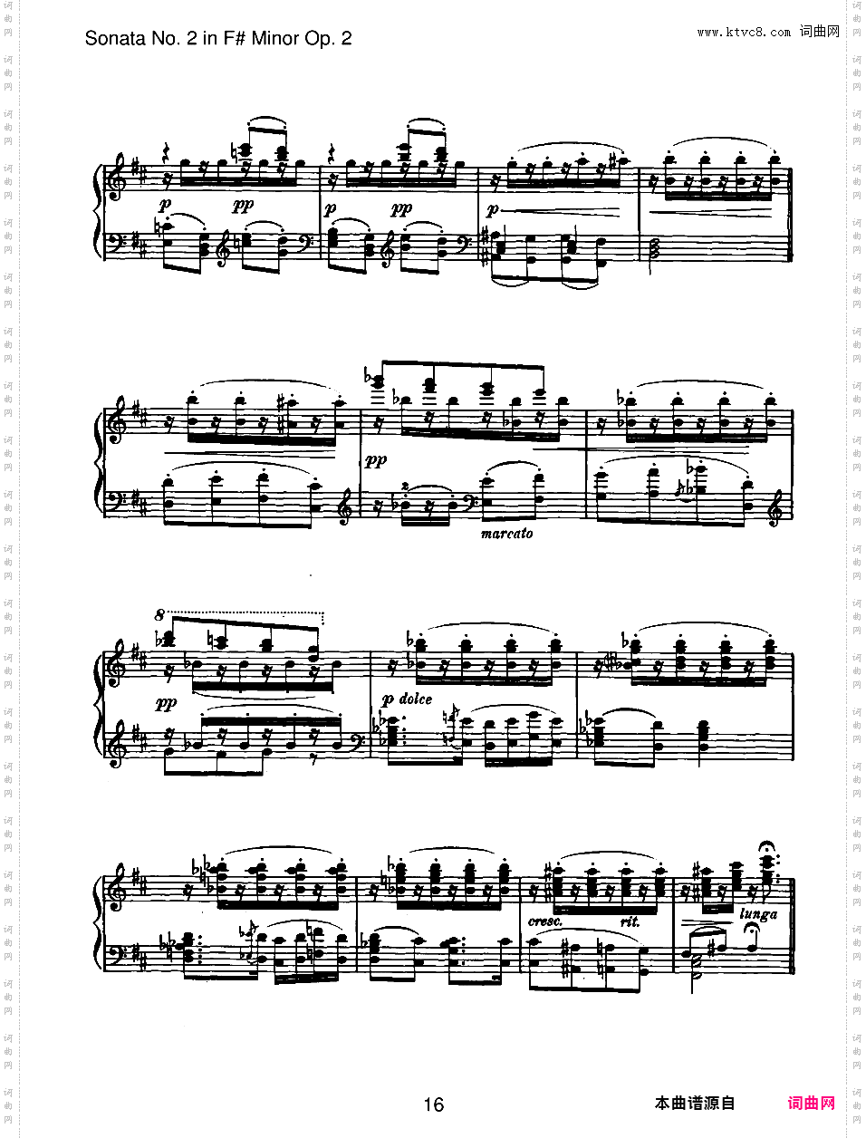 升f小调第二钢琴奏鸣曲 Piano Sonata No·2 in f# Minor Op·2