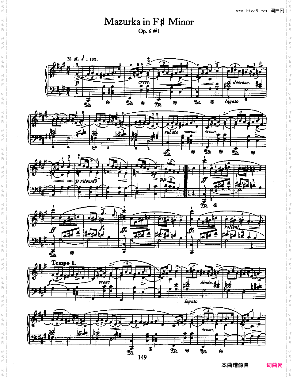 4首玛祖卡舞曲 Op·6