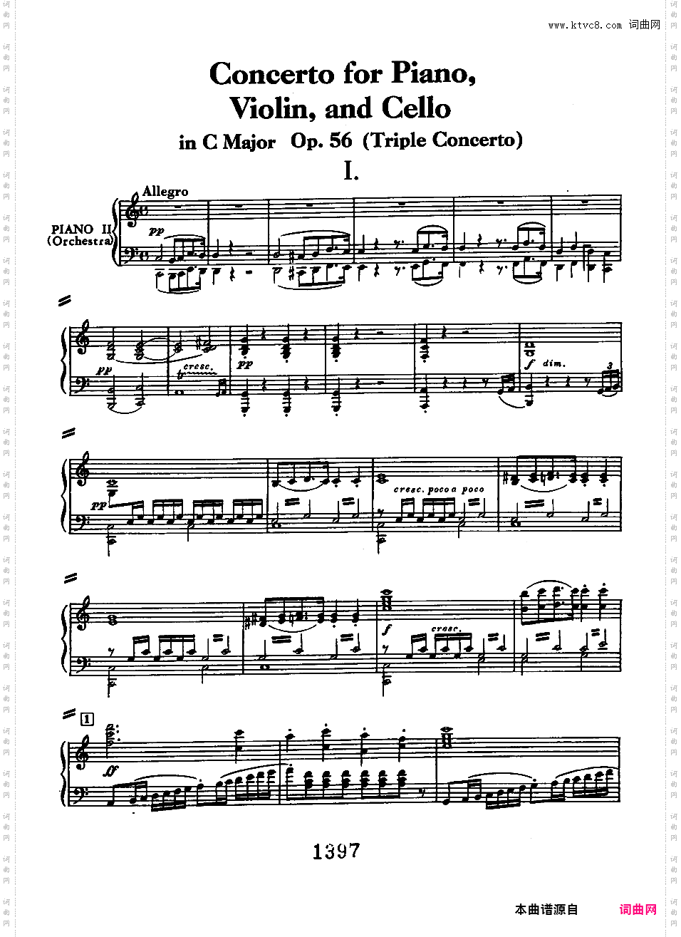 C大调三重协奏曲 Triple Concerto in C Major Op·56