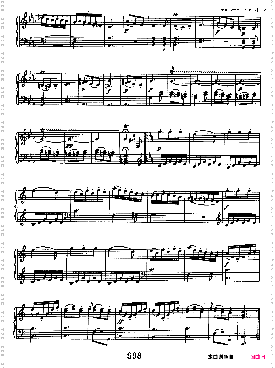 C大调回旋曲 Rondo in C Major WoO 48