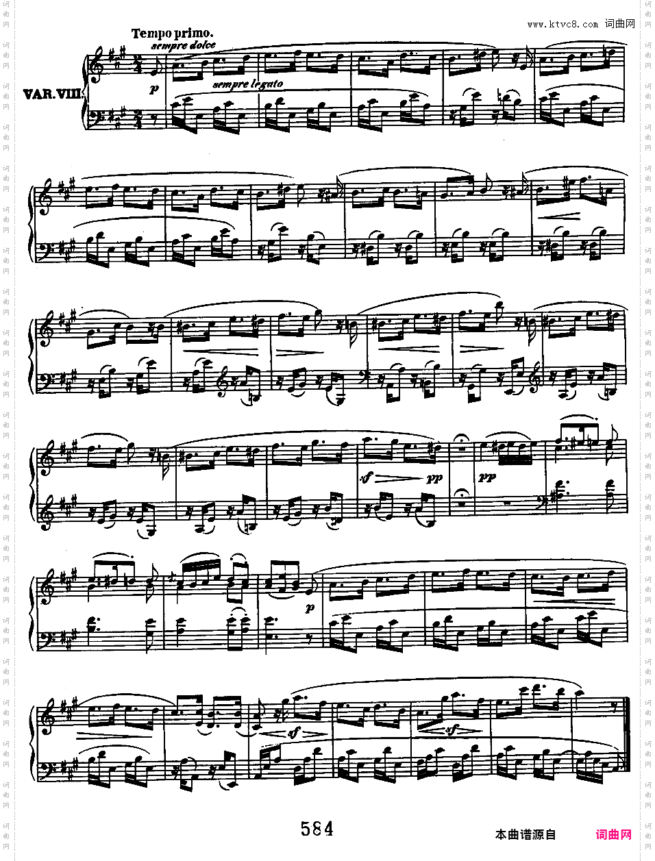 迪塔斯多夫抒情小调主题变奏曲 WoO 66