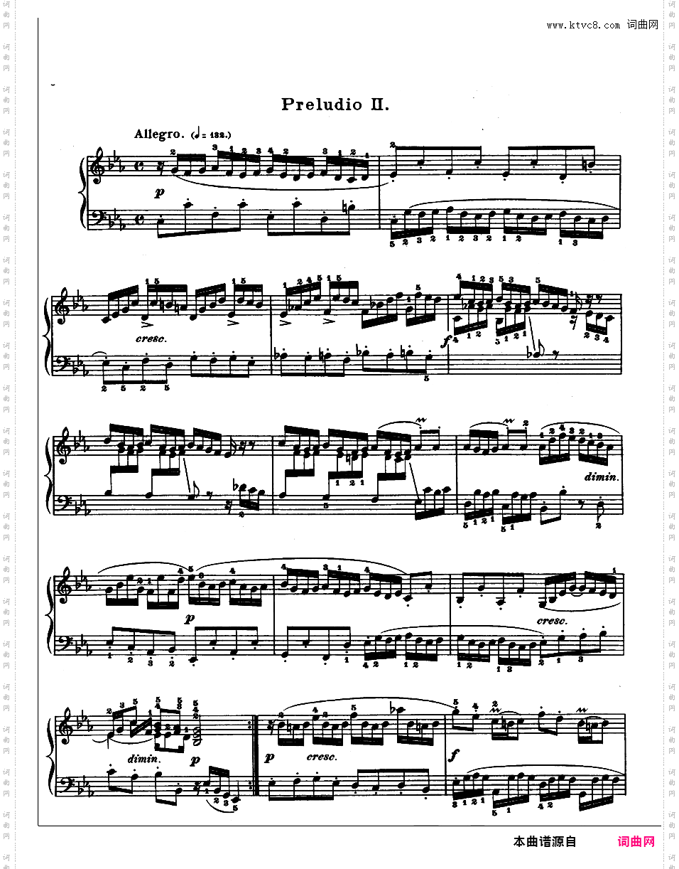 《平均律钢琴曲集第二卷》The Well Tempered ClavierPrelude & Fugue 02