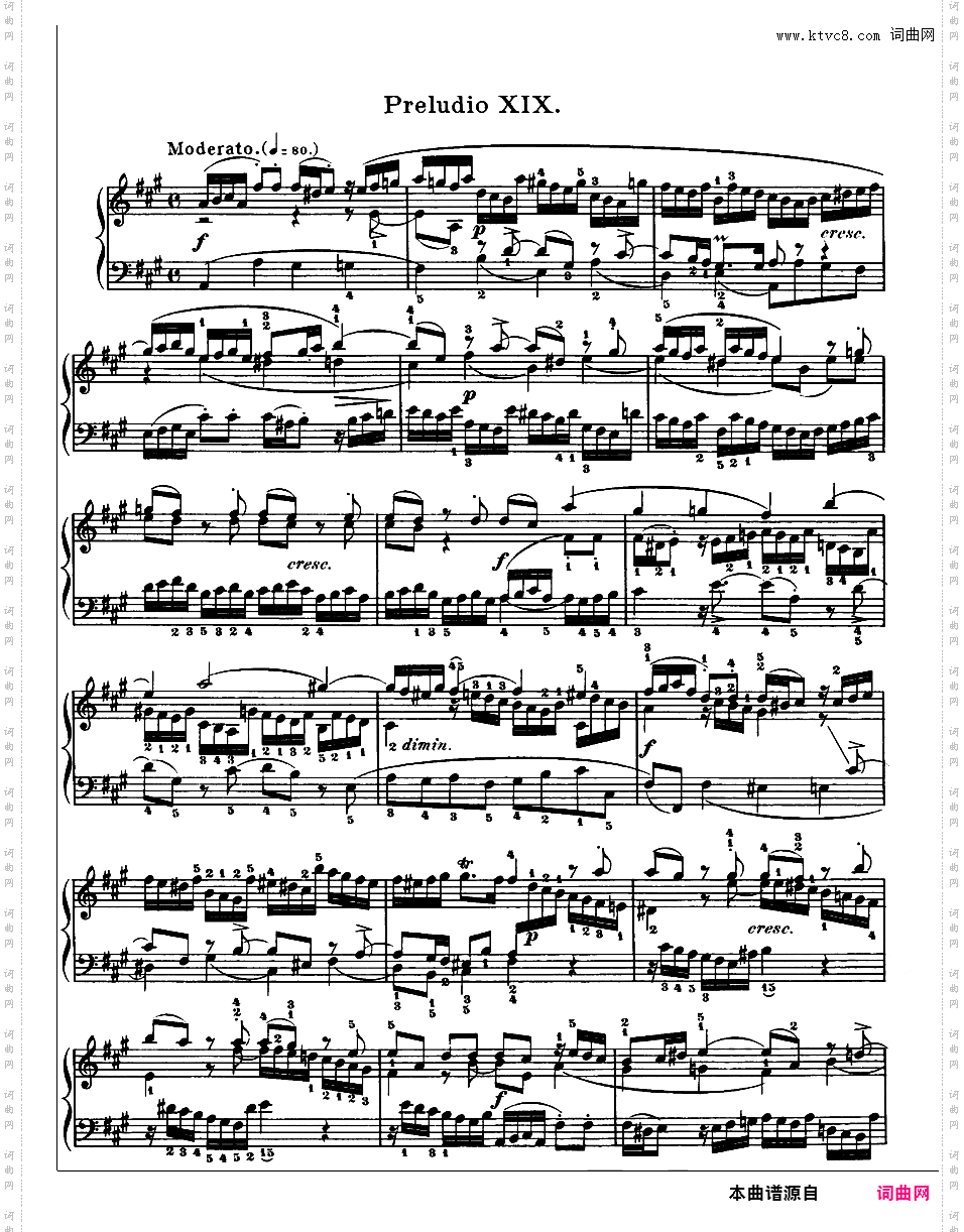《平均律钢琴曲集第一卷》The Well Tempered ClavierPrelude & Fugue 19