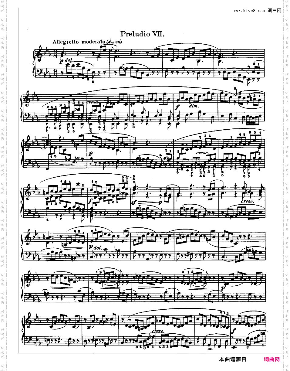 《平均律钢琴曲集第二卷》The Well Tempered ClavierPrelude & Fugue 07