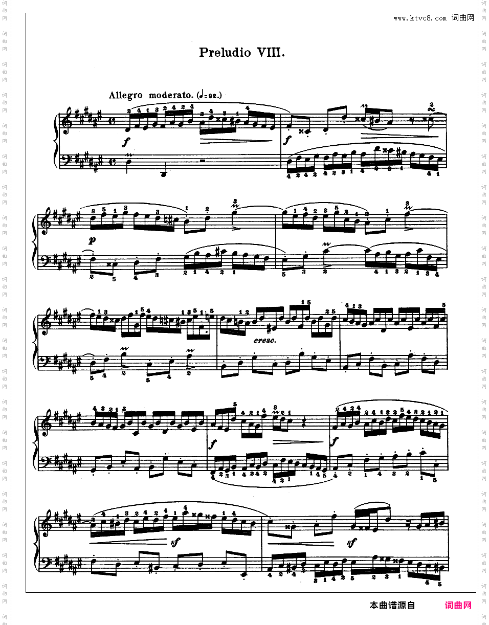 《平均律钢琴曲集第二卷》The Well Tempered ClavierPrelude & Fugue 08