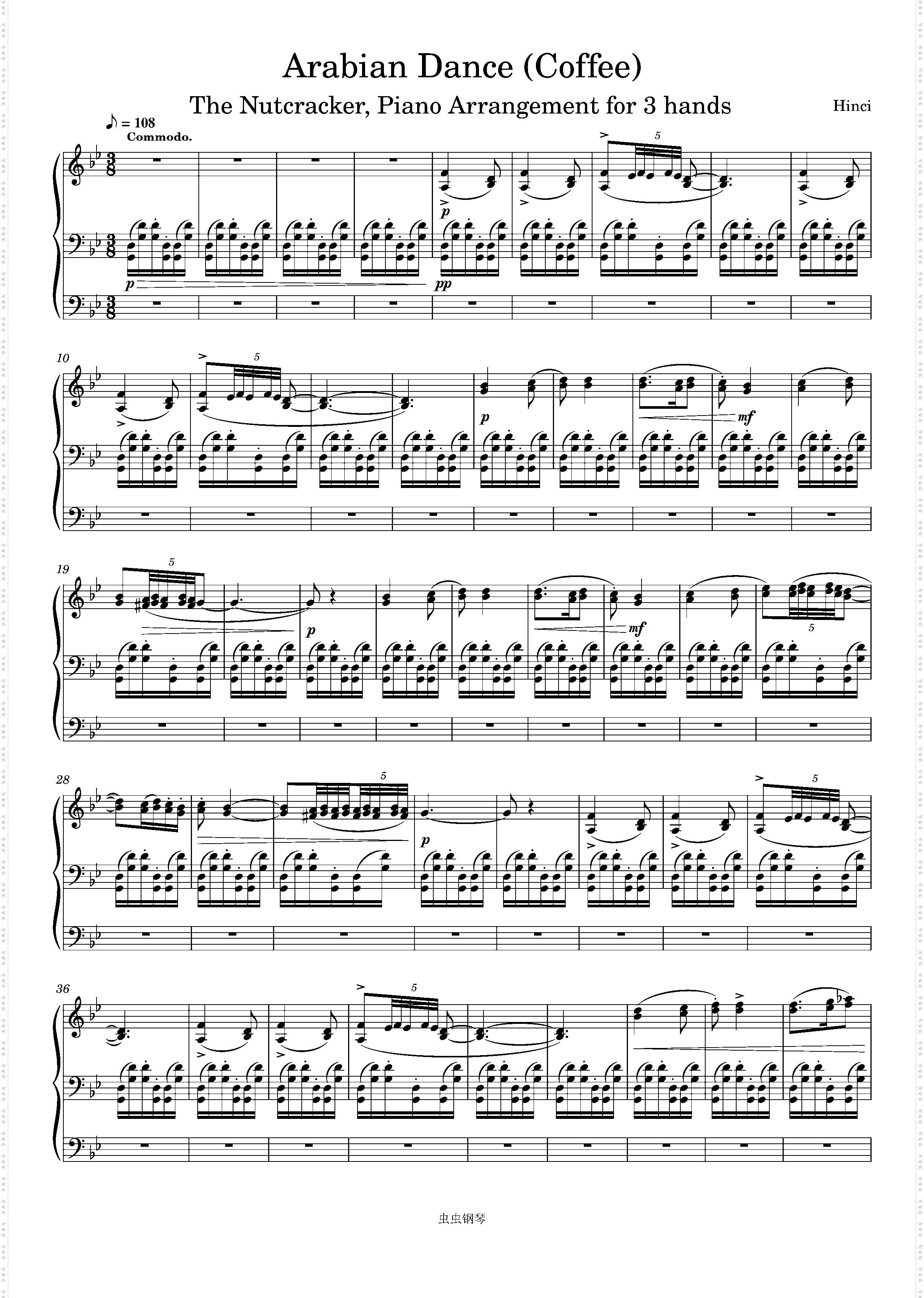 The Nutcracker, 12b· Arabian Dance Coffee, Piano