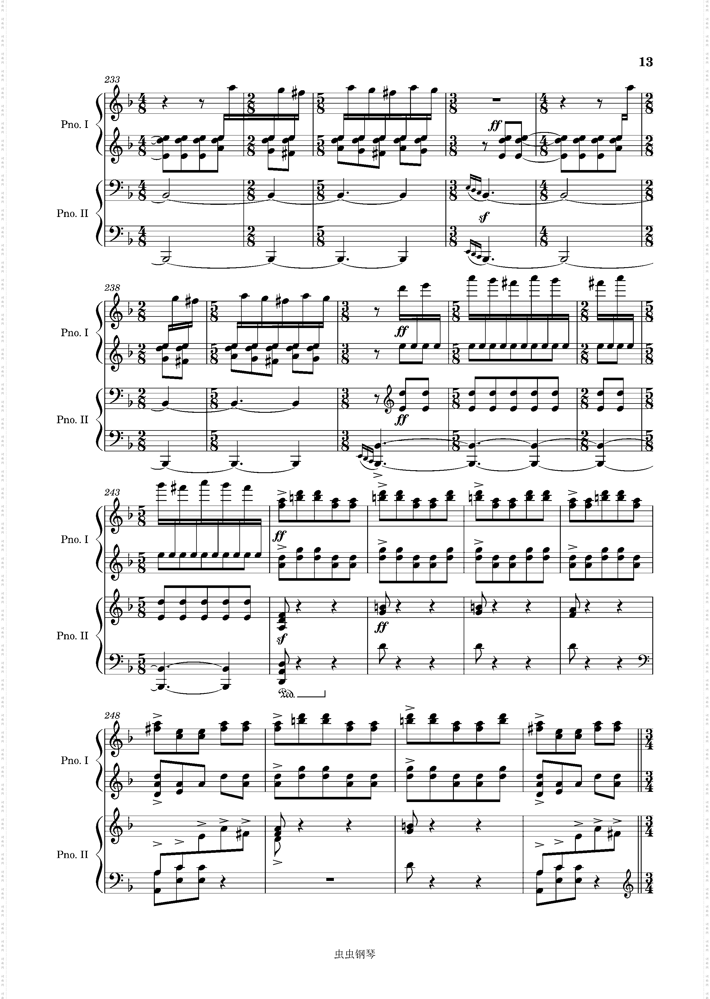 Petrushka, The Shrovetide Fair arrangement for 2 Piano