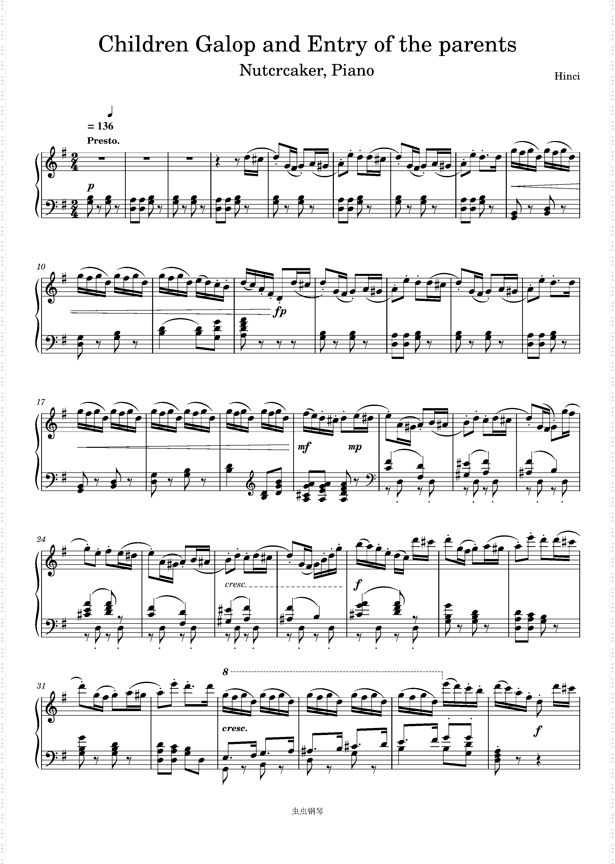 Nutcracker, 3· Chlidren Galop and Entry of the parents