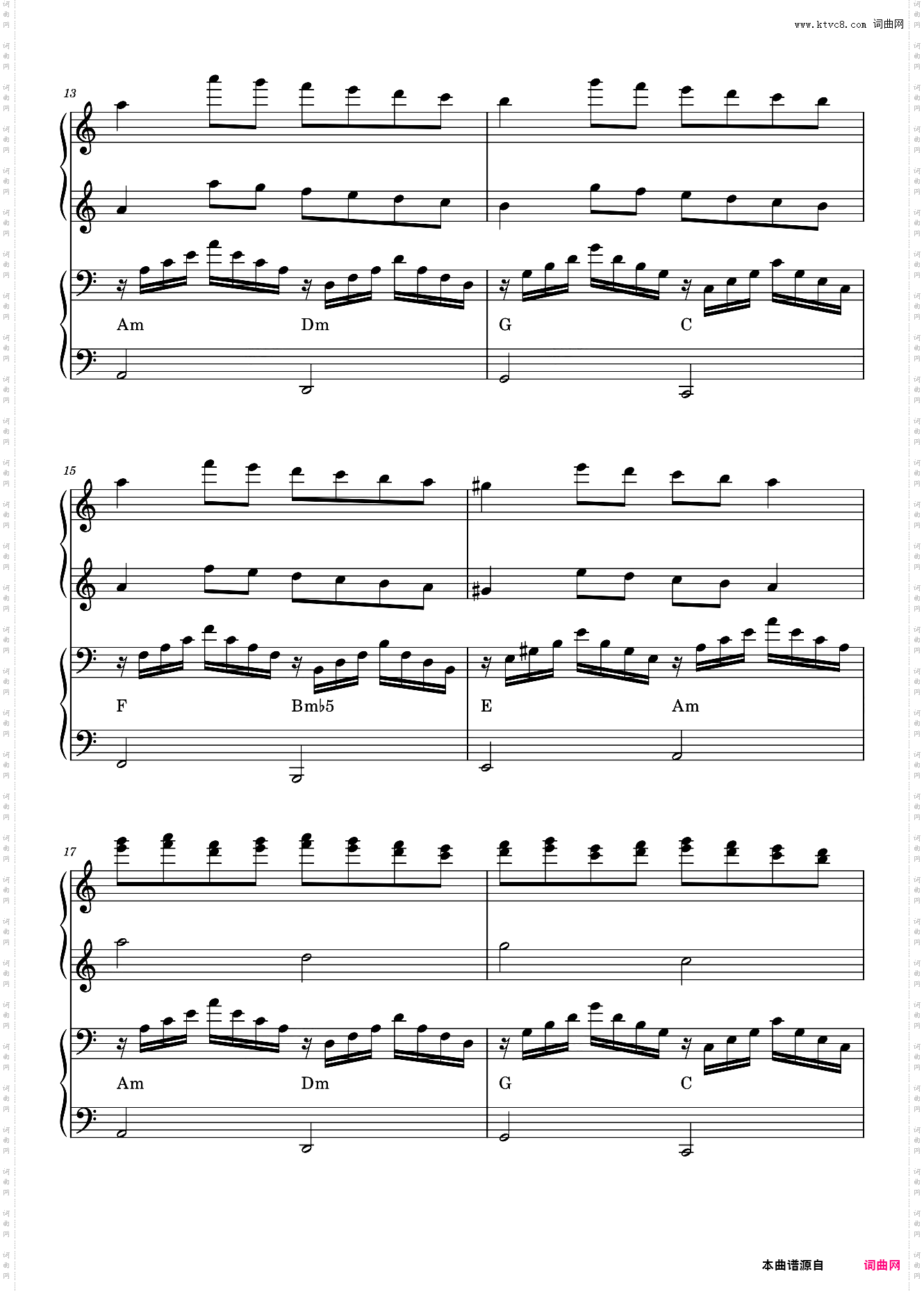 《帕萨卡利亚》Passacaglia 帕萨卡里亚钢琴谱【四手联弹】