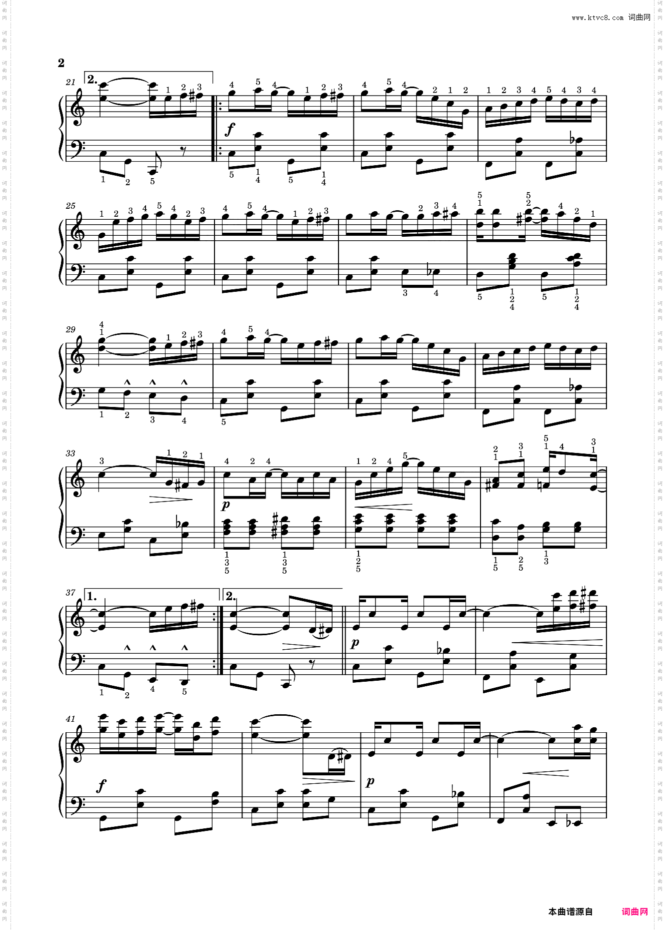 演艺人 简化带指法版，Scott Joplin