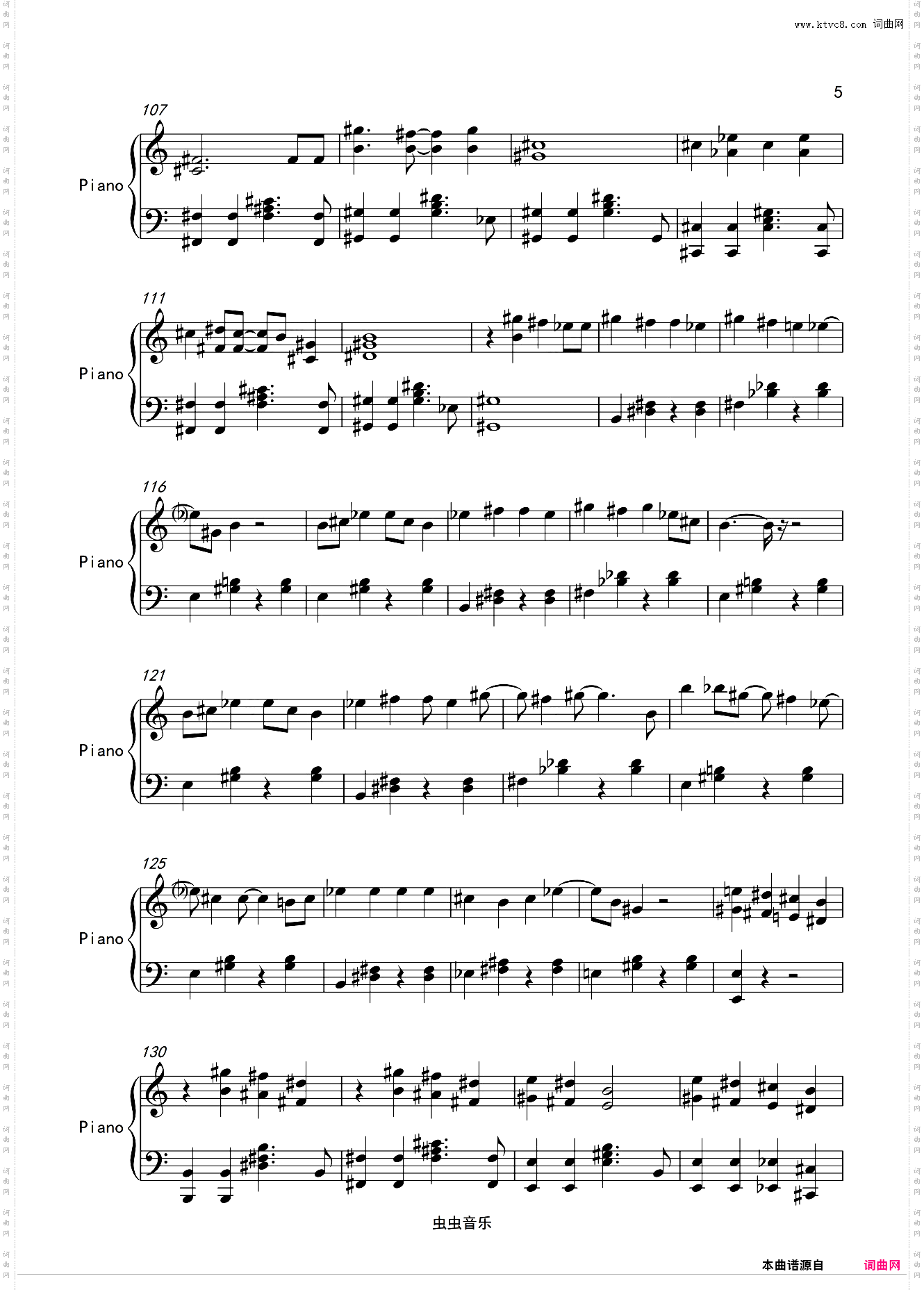 Bruno Mars “The Lazy Song”懒人之歌 独奏钢琴谱 高清谱