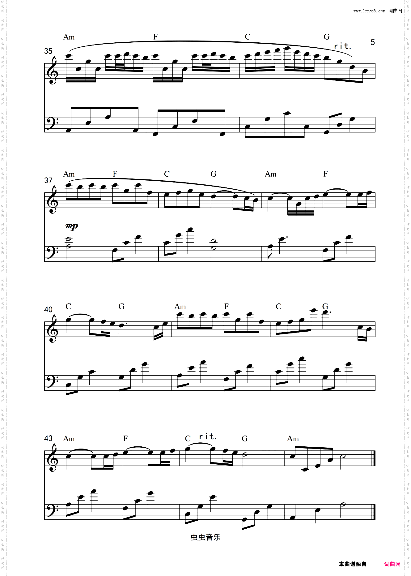 《river flows in you》-c调初学版 -流淌进你的心河