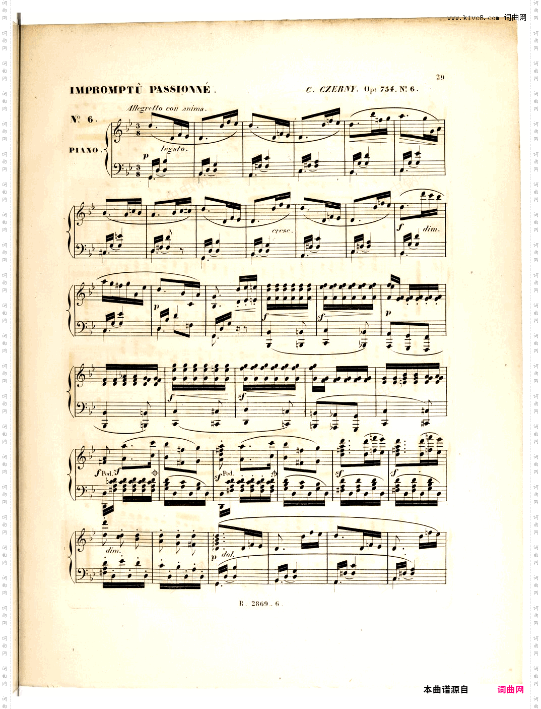 车尔尼g小调练习曲 op754·no6