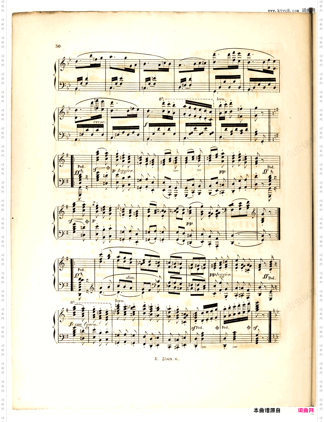 车尔尼g小调练习曲 op754·no6