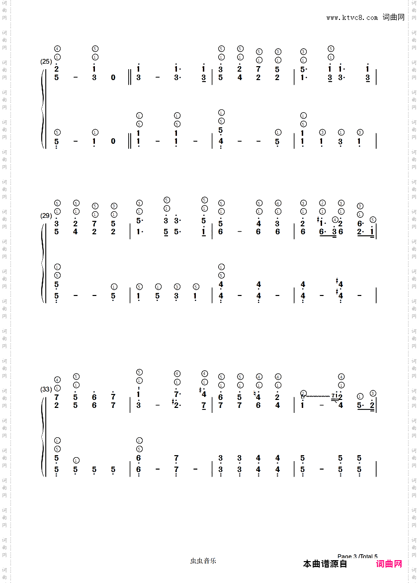 【双手简谱】 婚礼进行曲 带指法 C调 门德尔松