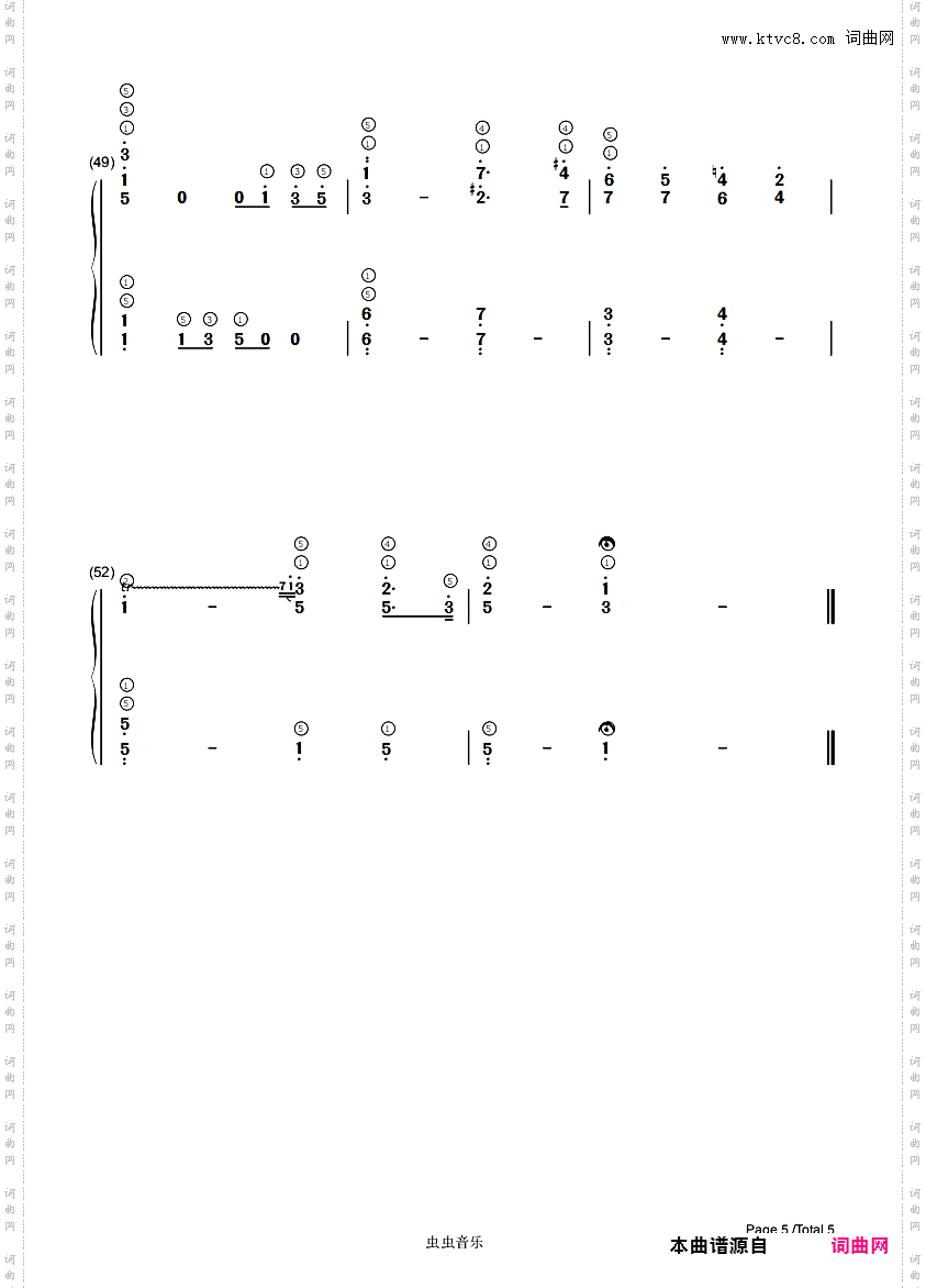 【双手简谱】 婚礼进行曲 带指法 C调 门德尔松
