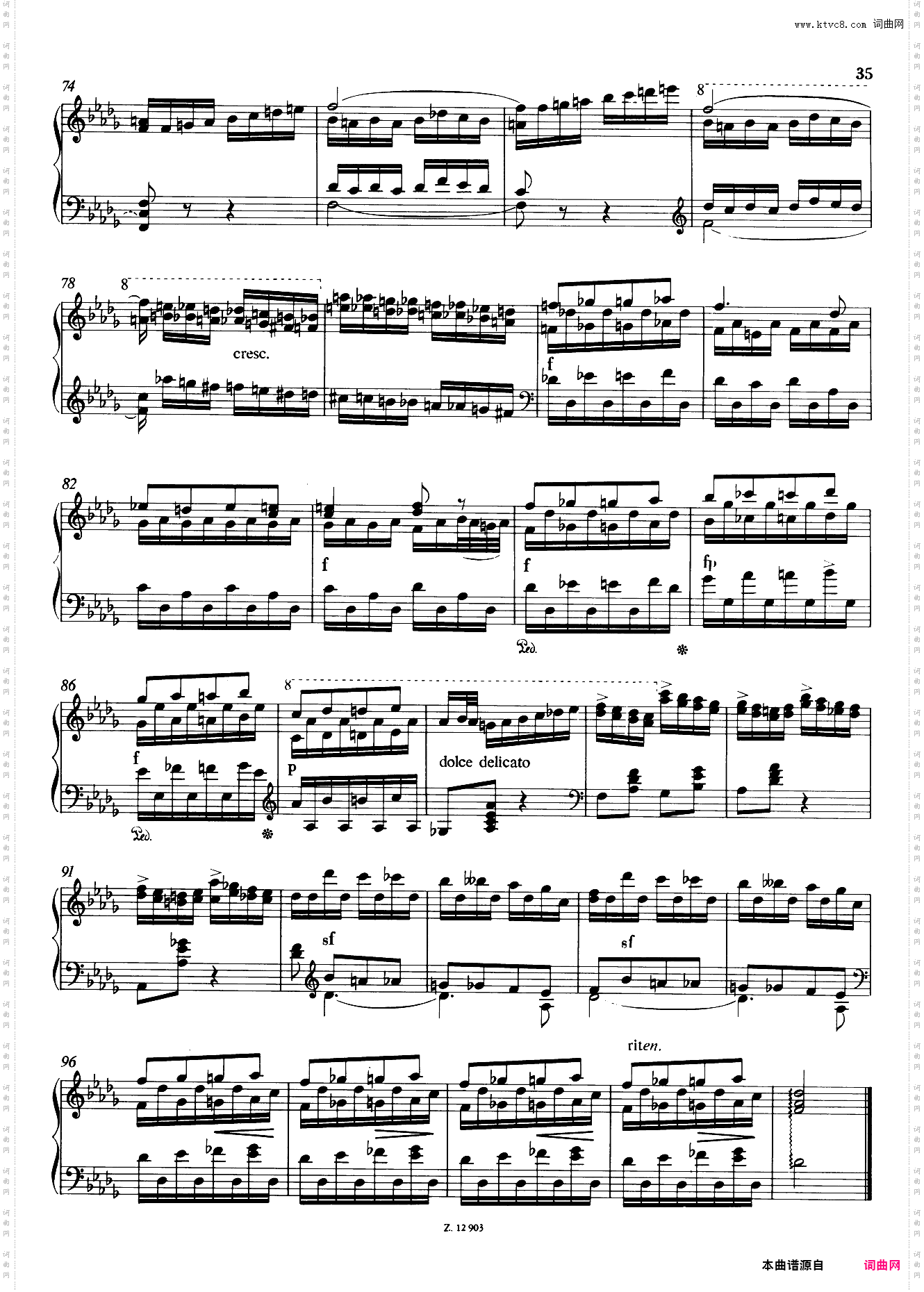 【李斯特】十二首练习曲No·11 S·136