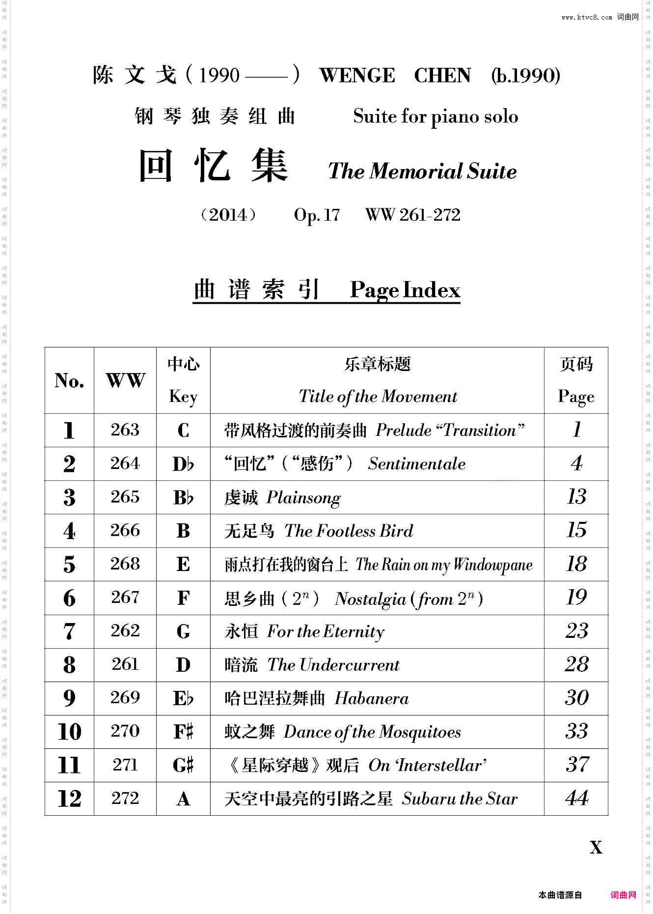 Sentimentale 感伤回忆选自《回忆集》 陈文戈