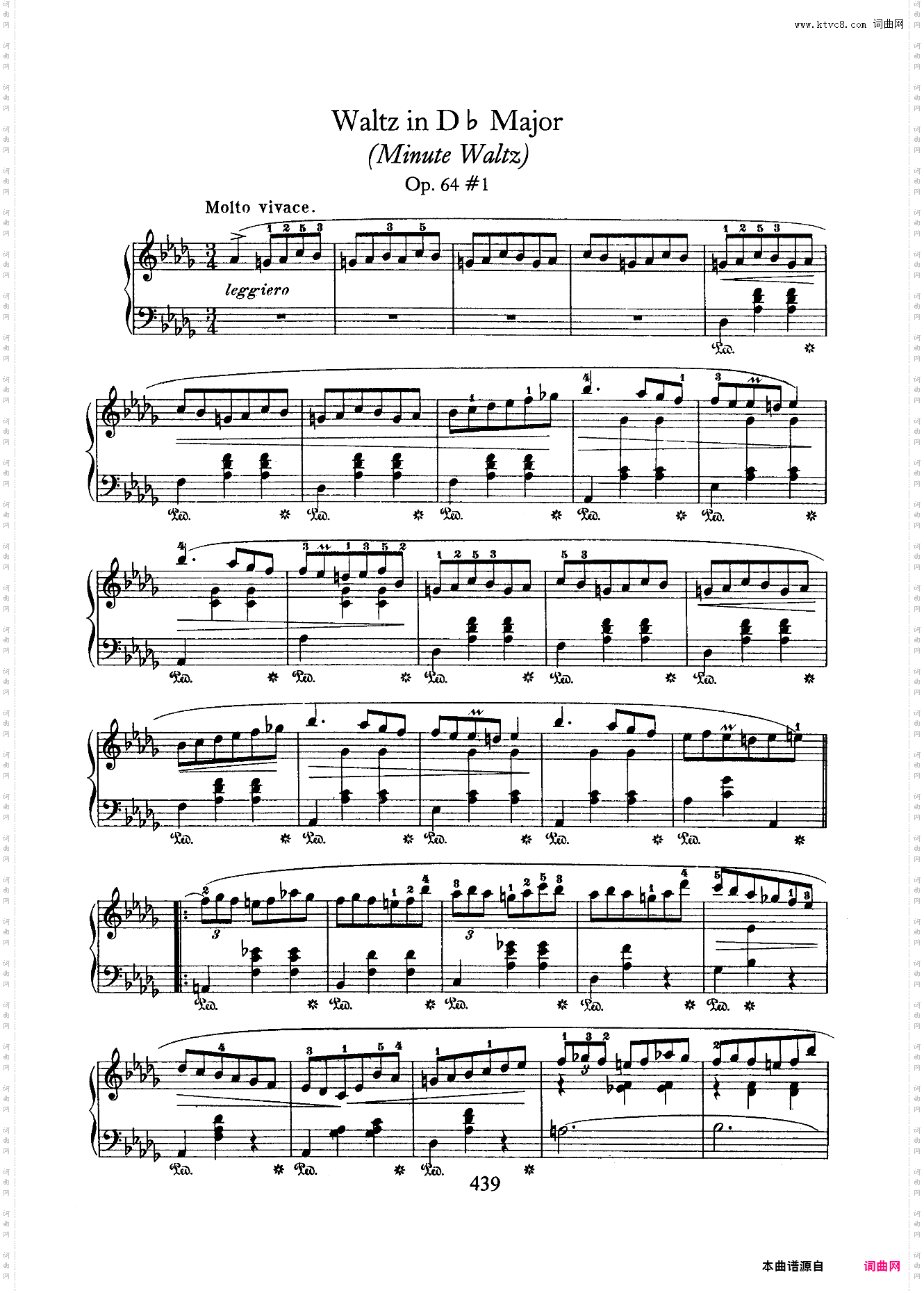 肖邦“小狗”圆舞曲 Chopin Walts in Db, Op·64, No·1