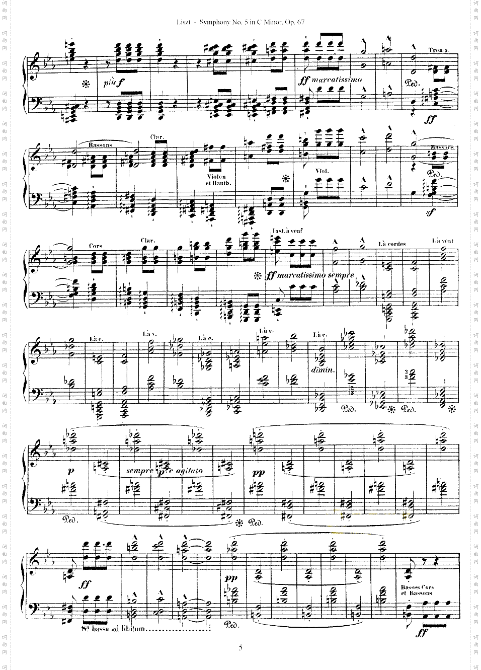 李斯特改编自贝多芬第五交响乐的钢琴曲