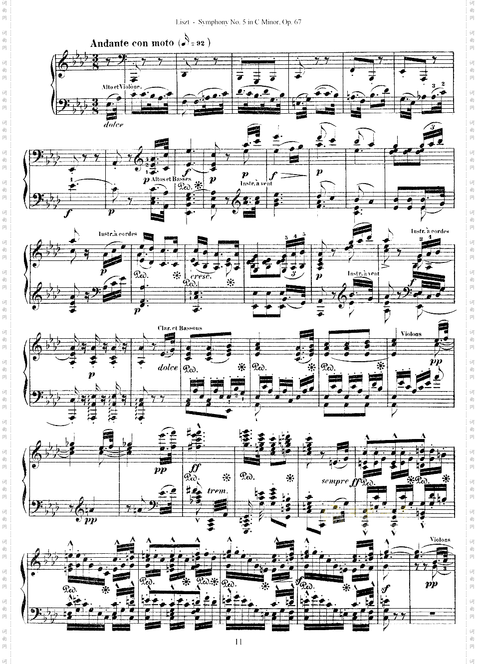 李斯特改编自贝多芬第五交响乐的钢琴曲