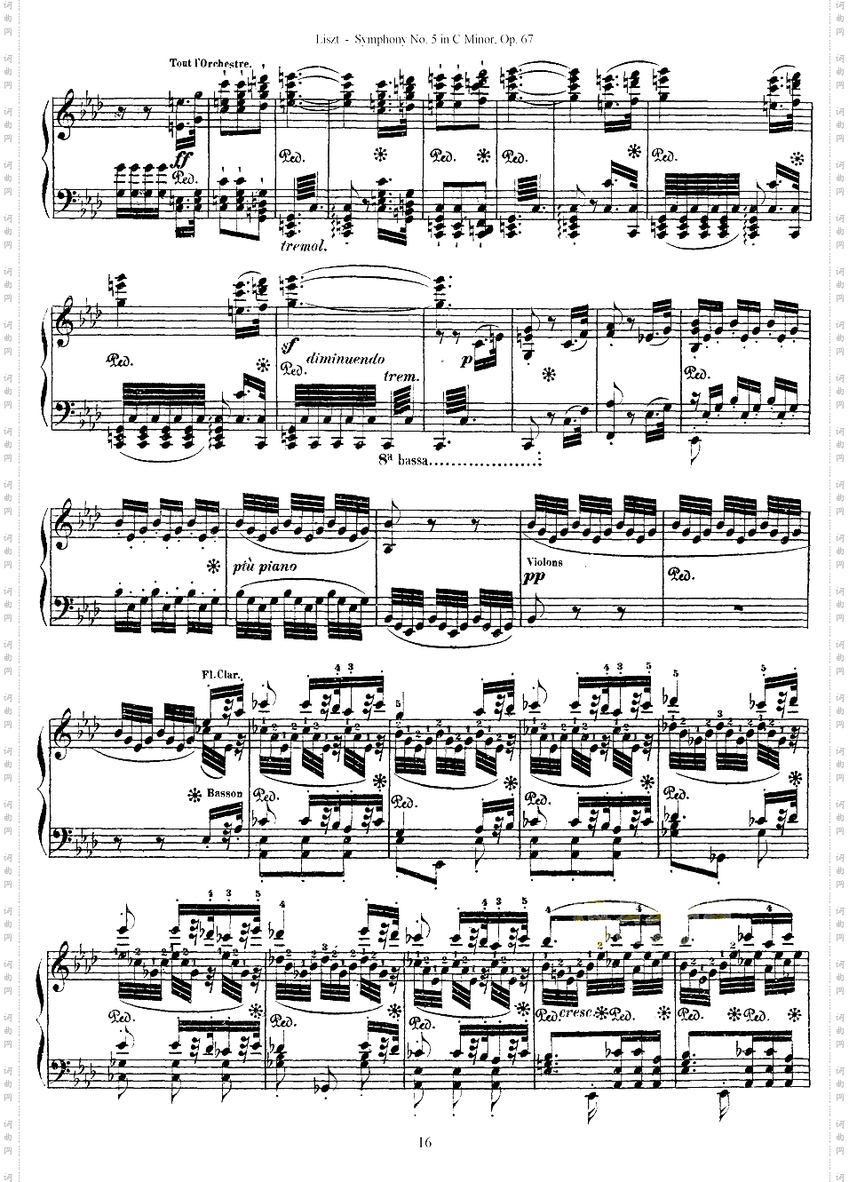 李斯特改编自贝多芬第五交响乐的钢琴曲