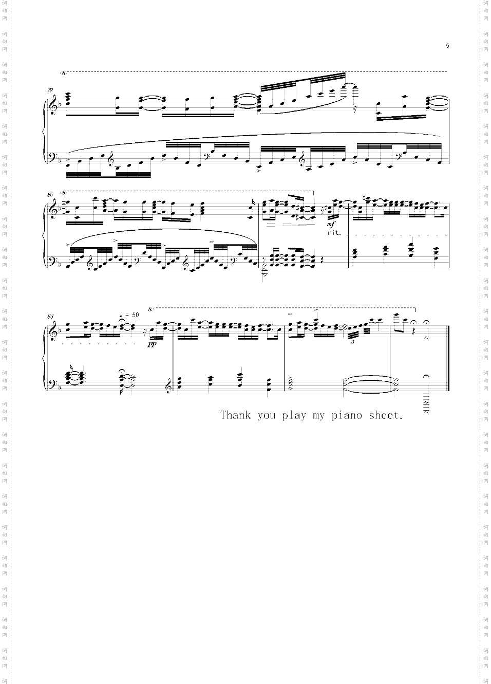 Pray full score——杀戮天使ED完整版